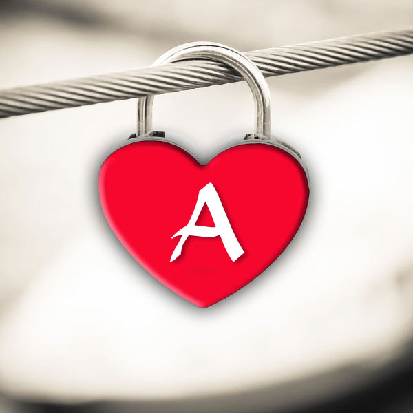Heart lock A letter dp for lovers boys and girls