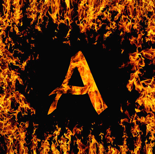 letter A Fire Dp for boys and girls to use as profile image  