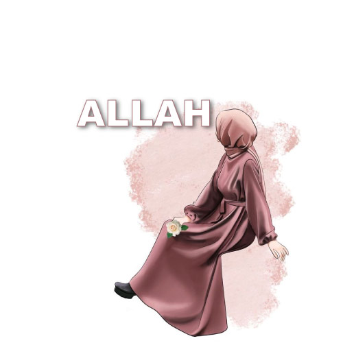Girl with Allah name dp for whatsapp profile 