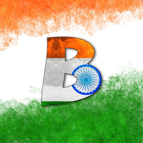 Tiranga B name indian flag dp 