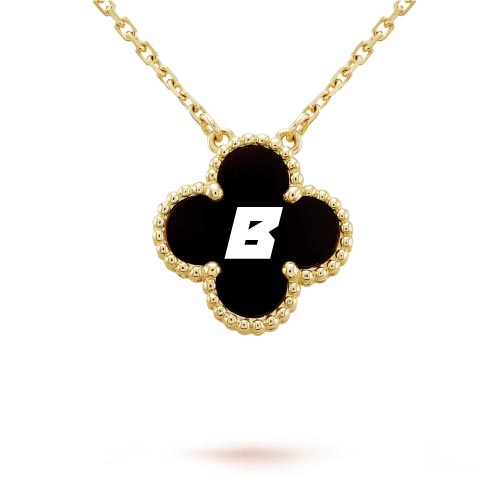 b name dp of golden black necklace