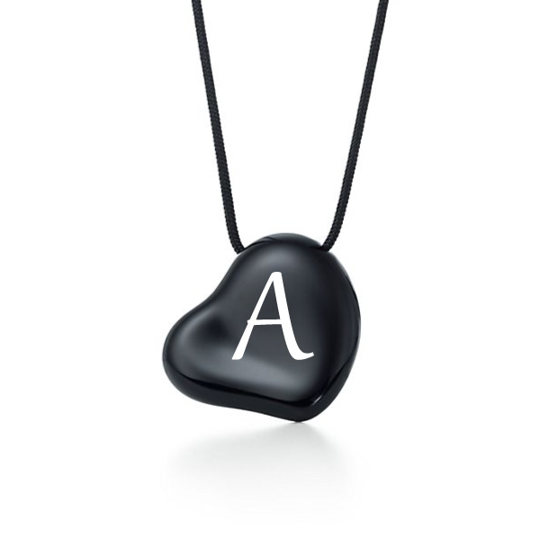black necklace A letter dp 
