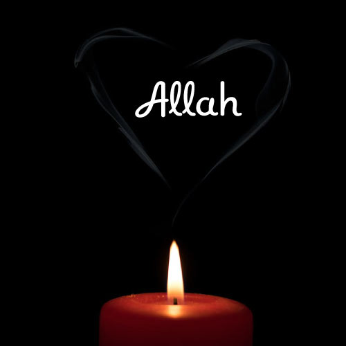 Allah dp of heart and candle for whatsapp