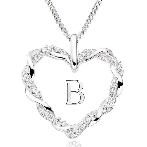 Heart Necklace B Name Dp