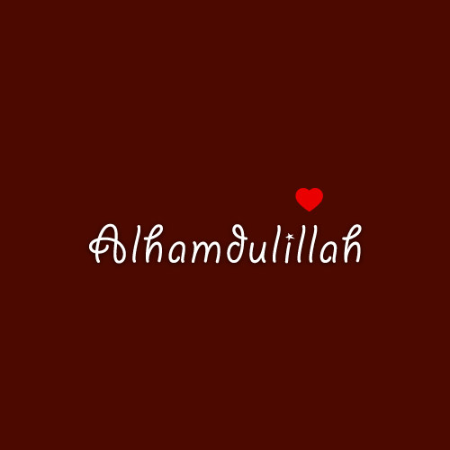 Alhamdulillah Written on maroon background best for girls and boys both