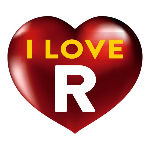 R love photo - 3d heart with I love R