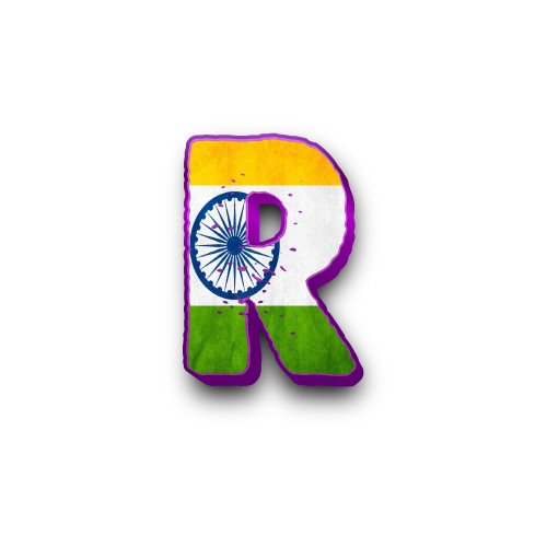 Tiranaga R - R letter 3d indian flag 
