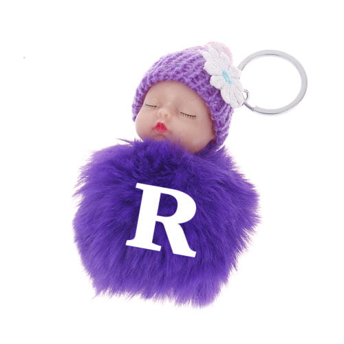 R name photo - R baby keychain for girls