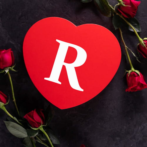 R love photo - Nice R red beautiful heart