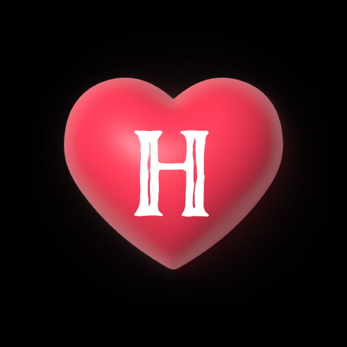 H love dp - black background heart