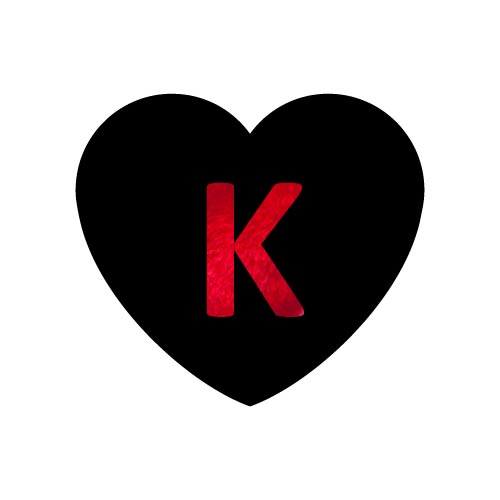 Stylish k love dp - black heart