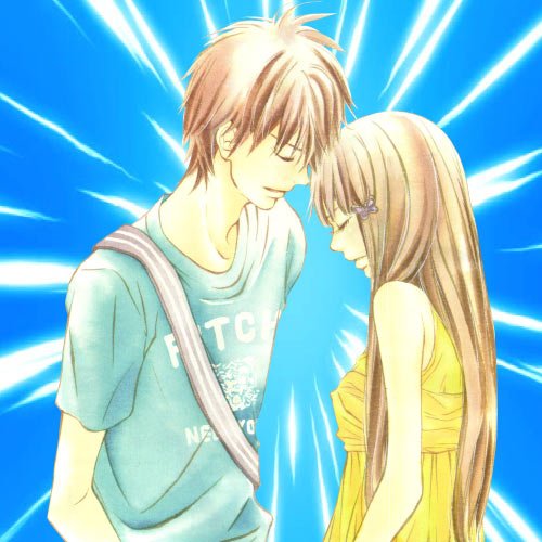 Anime Boys and Girls Dp - blue white background couple anime