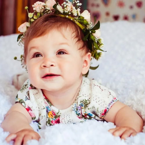 Baby Girl Dp - beautiful baby girl with flowers