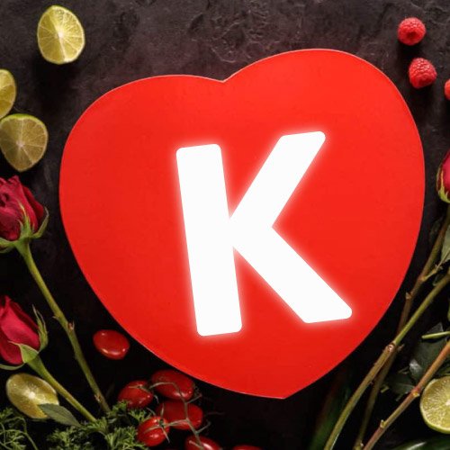 Stylish k love dp - flower background heart