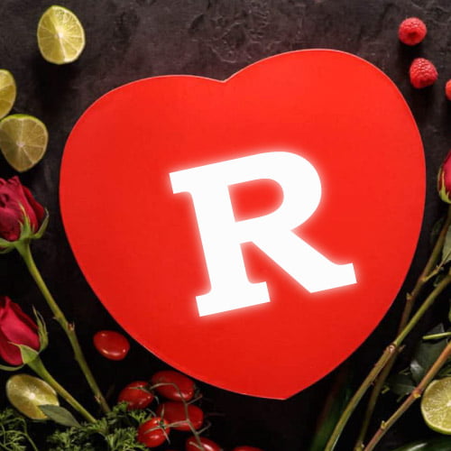 R love photo - flower background heart R