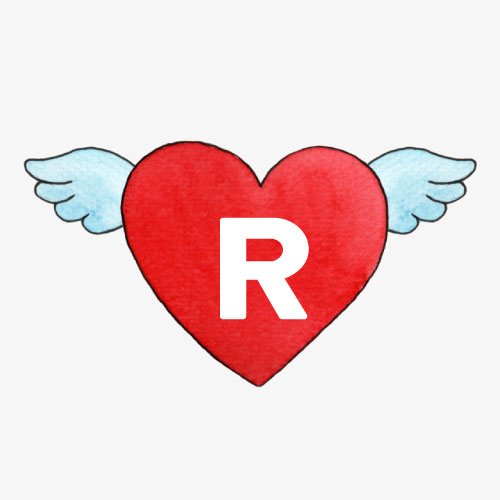 R name photo - flying heart R 