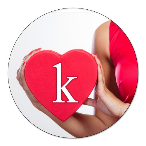 Stylish k love dp - heart circle in lady hand
