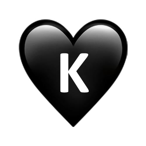 K love dp - solid black heart