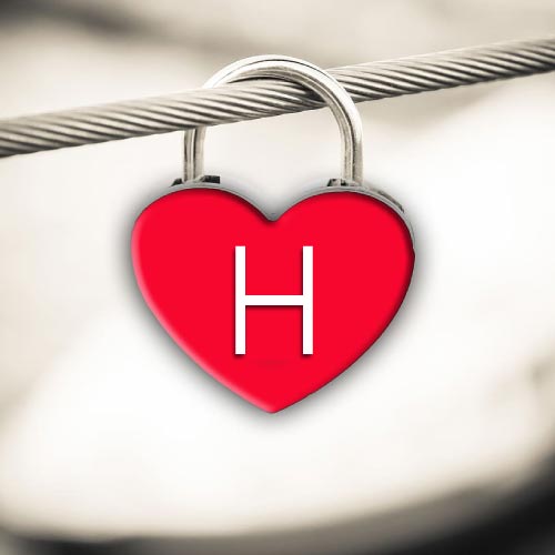 H name dp - heart lock
