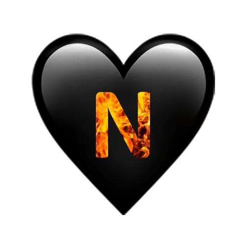 Fire N name Dp of Black heart 