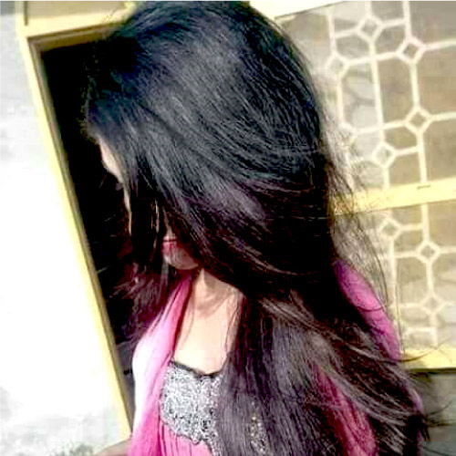 Hidden Face withhairs Dp For Girls