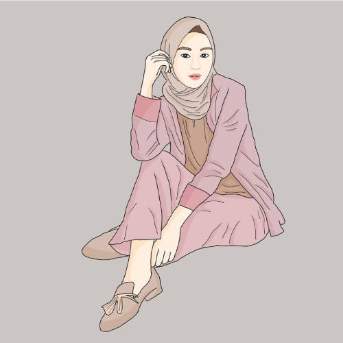 hijab girl dp -girl sitting 