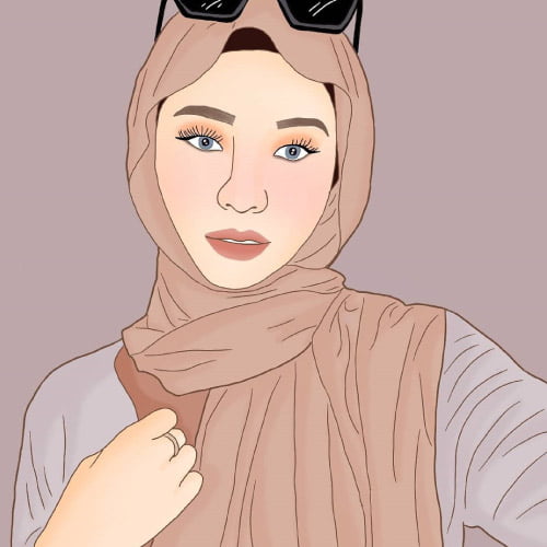 cartoon hijab dp - hijab nice looking girl dp illustration