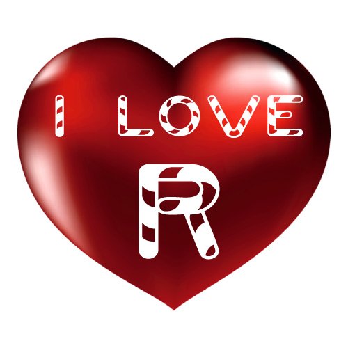 R love photo - Shining Heart I love R letter