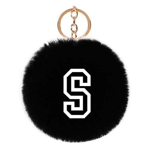 S name dp - black keychain for girls