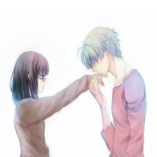 Anime Dp - lady kissing hand 