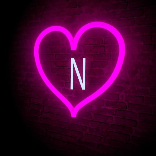 wall Heart Neon N name Dp