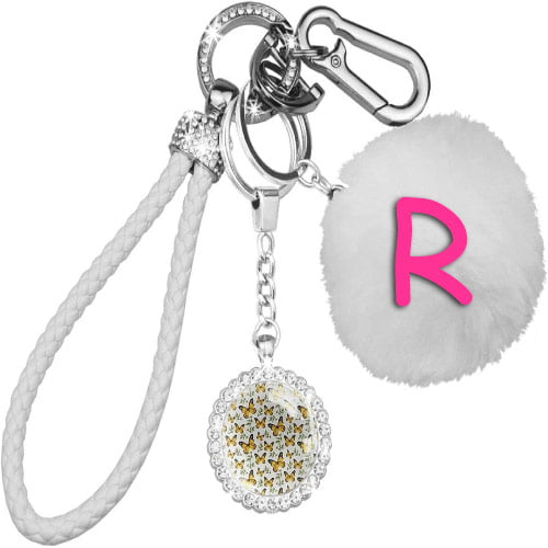R name dp - nice keychain with pink R