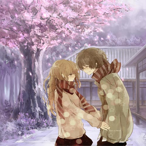 Anime Dp - nice tree background couple anime