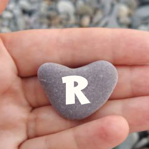 R name photo - stone heart R