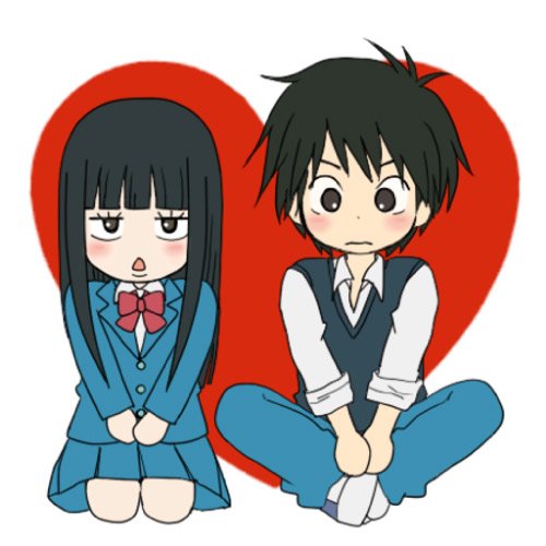 Anime Boys and Girls Dp - red heart background couple anime