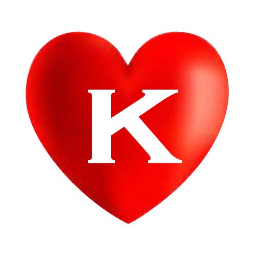 Stylish k love dp - red heart