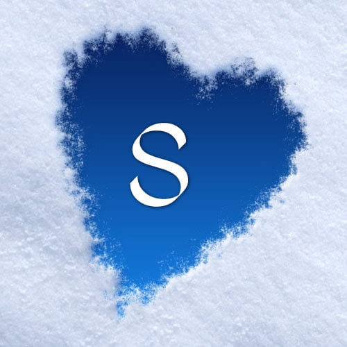 Beautiful S name dp - Cloud Heart with S