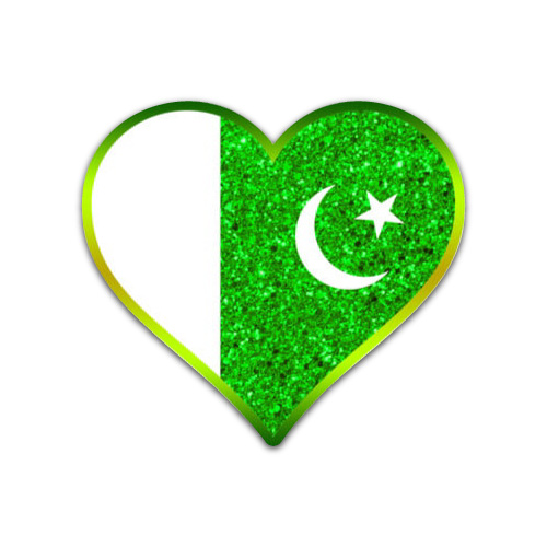 Stylish heart with Pakistani flag dp