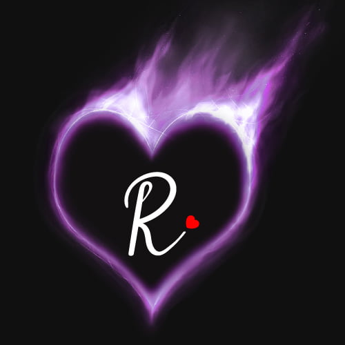 R name dp - sparkling heart with R 