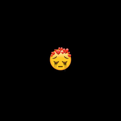 Black DP For WhatsApp - heart on had emoji