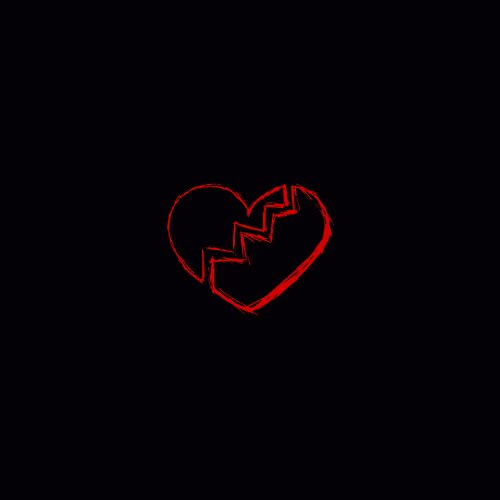 Black Day Dp - red broken heart on black