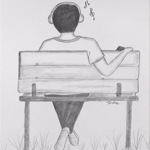 boy alone dp - drawing of boy sitting alone.