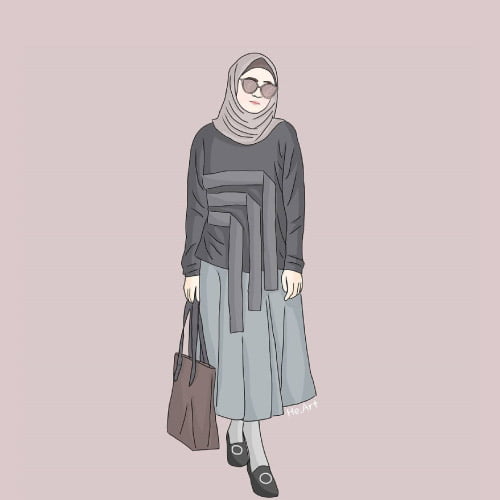 hijab girl dp - full hijab girl illustration