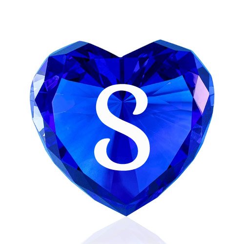 S name dp - Crystal blue heart