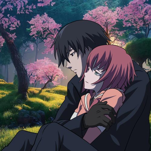Couple Dp Anime - jungle pink tree couple anime