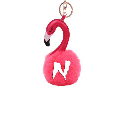 N letter dp of pink key chain swan 