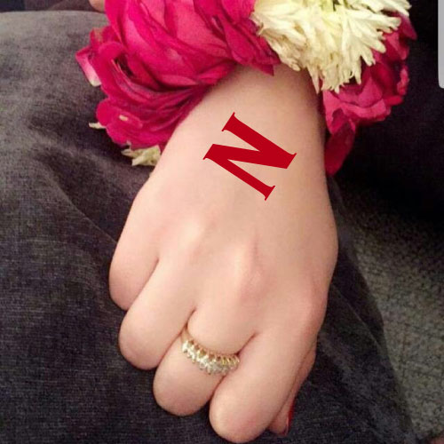 N letter dp of girl hand with roses