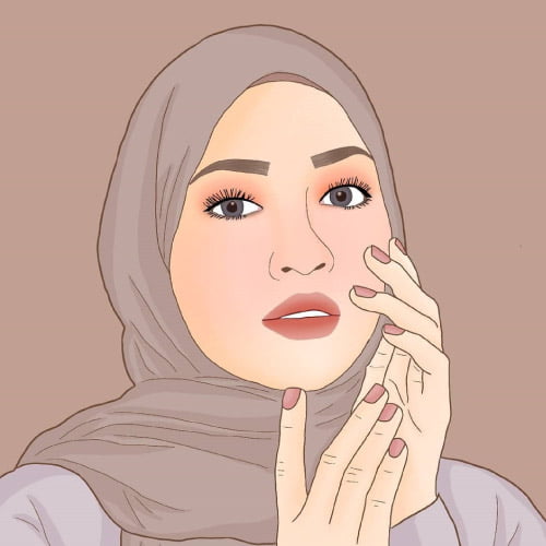 cartoon hijab dp - nice looking girl