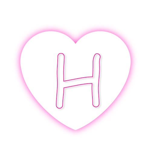 H name dp - outline heart