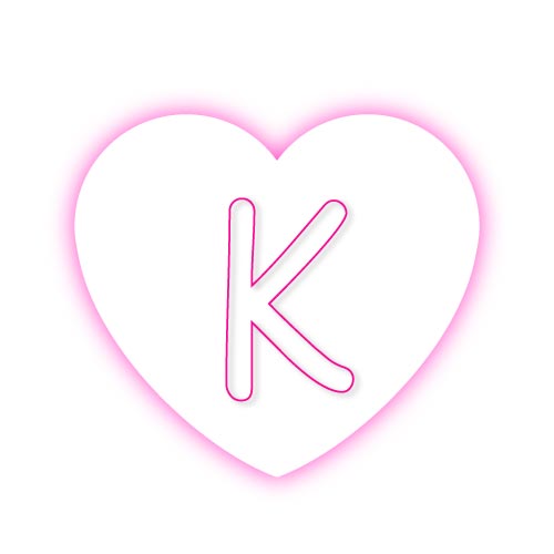 K dp - pink neon heart